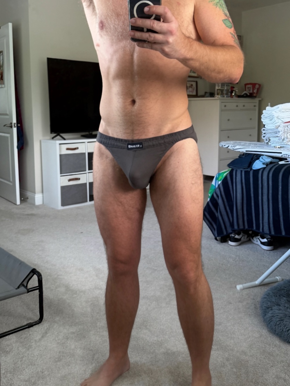 Men's dark gray string bikini Briefs Underwear 
NWOT